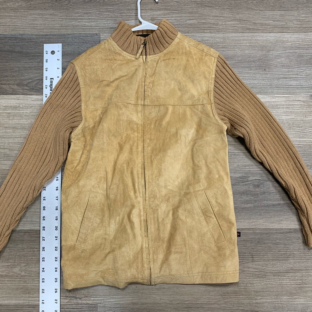 Tan Suede and Knit Jacket